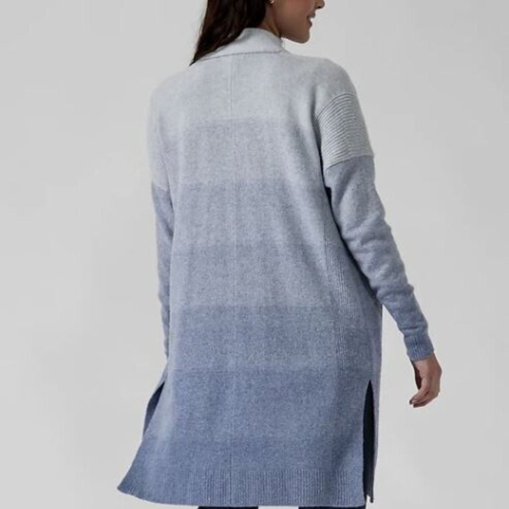 Athleta Spirit Wool/Cashmere Ombre Wrap Duster Sweater Cardigan - Picture 3 of 11
